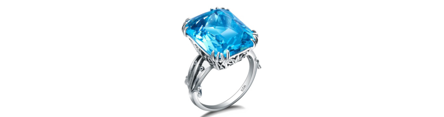 кольцо с голубым камнем купить